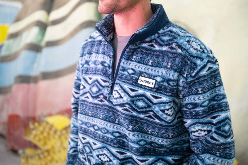 "Hooey Fleece Pullover" Navy/Aztec