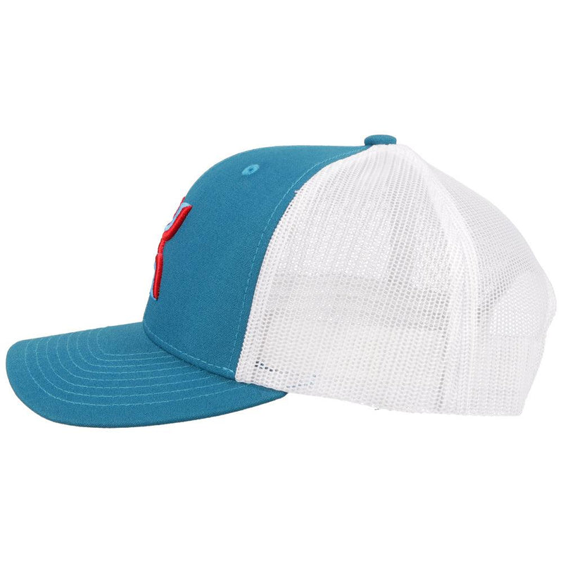 "Sterling" Turquoise/White Hat