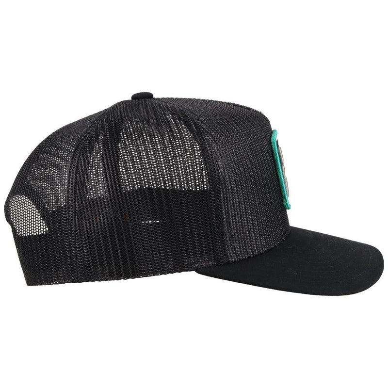 side view of the Zenith hat in black