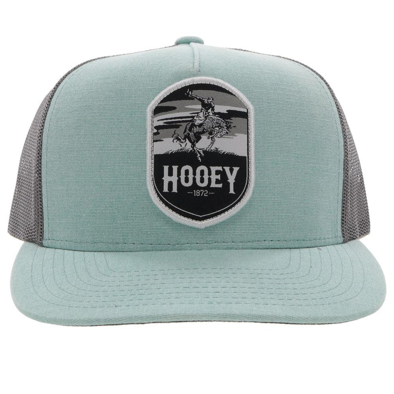 front of the Teal and grey Cheyenne hat