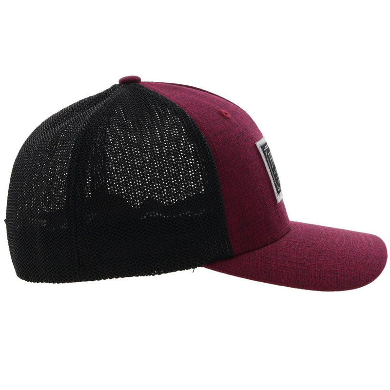 right side of the Doc purple and black hat with black and white patch