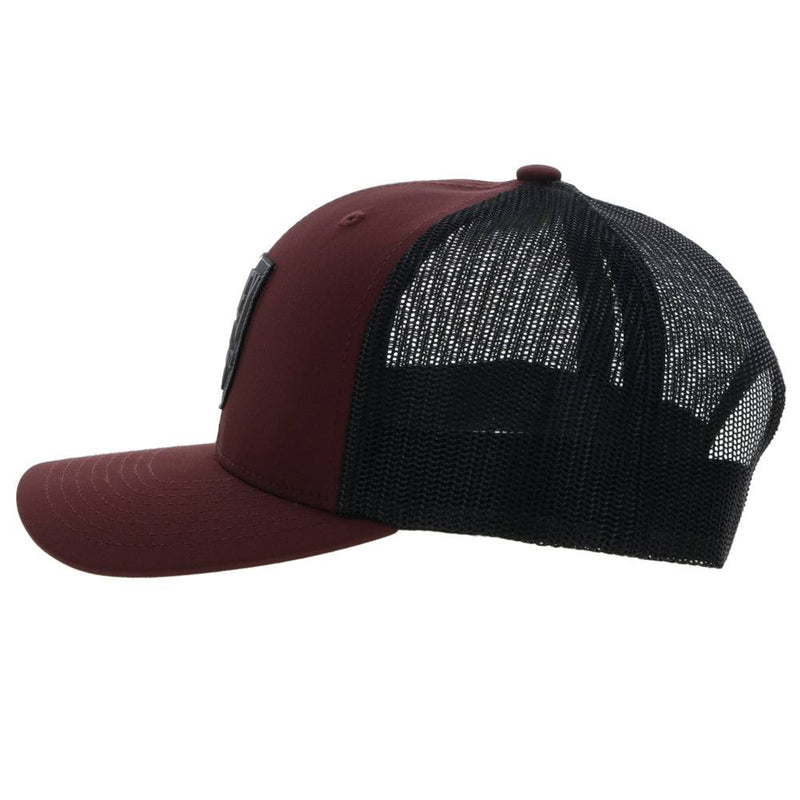 Left side of the Maroon and black "Bronx" snapback hat