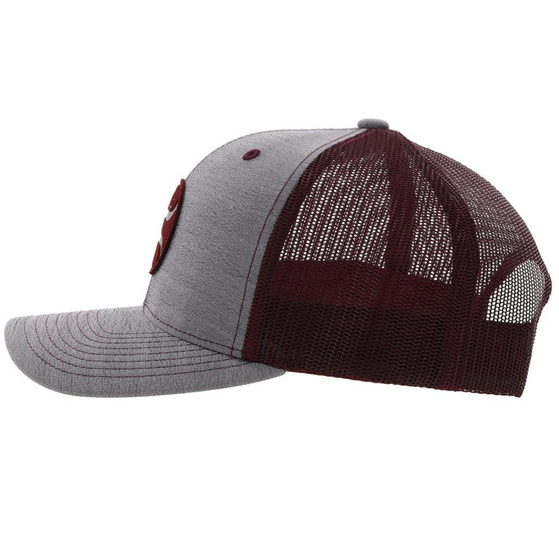 "Blush" Grey / Burgundy Hat