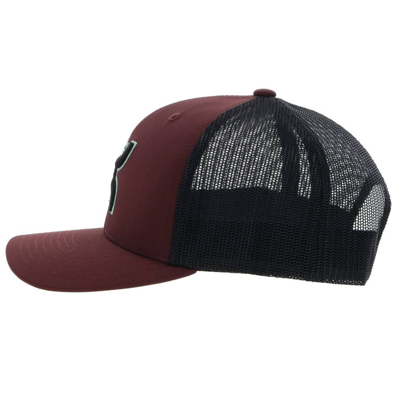 "Sterling" Maroon/Black Odessa Fabric Hat