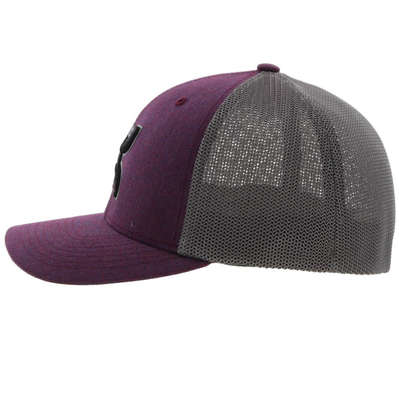 left side of the purple and grey Cayman hat