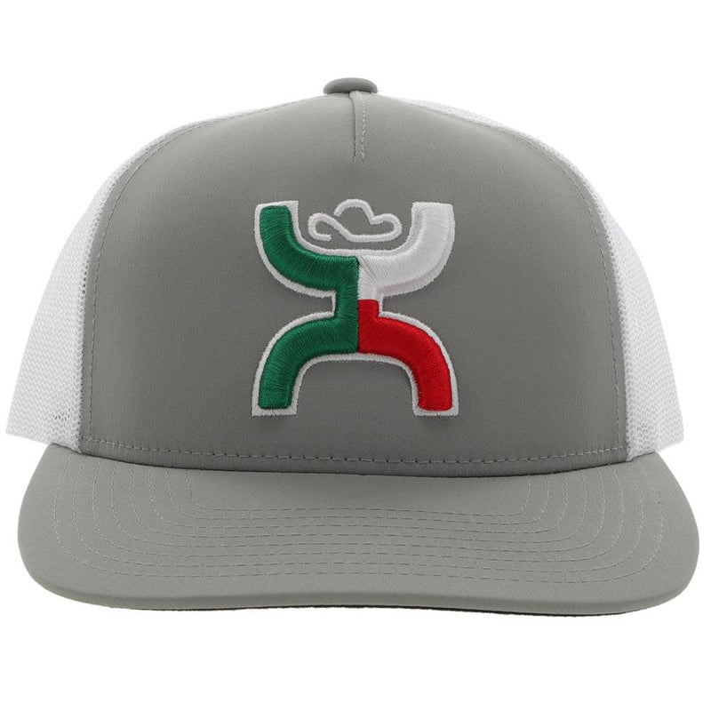 Front of the Grey and white "Boquillas" hat