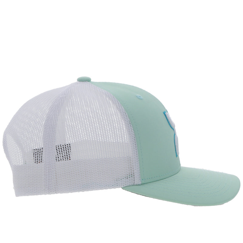 right side of the Youth Sterling mint and white hat 