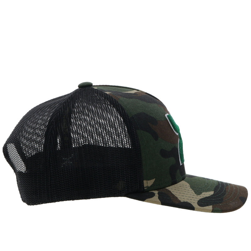 Right side of the Camo and black "Boquillas" hat