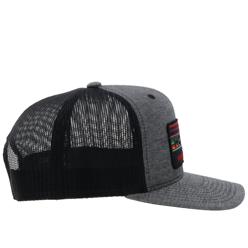 "Horizon" Grey/Black Hat w/Serape/Black Patch