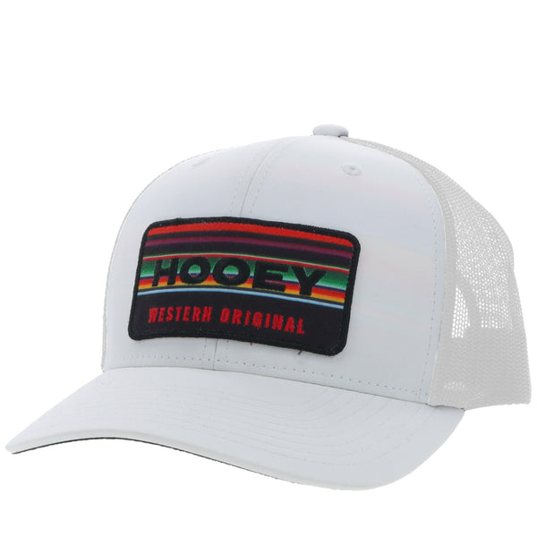 "Horizon" White Hat w/Serape/Black Patch