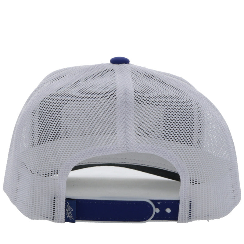 back view of the Rodeo blue and white hat