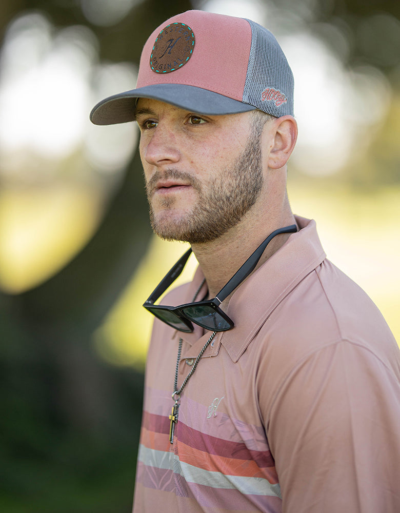 "The Weekender" Clay w/Multi Color Stripes Polo