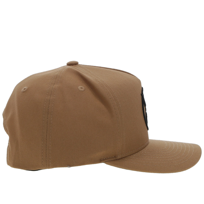 left side view of the Roughy 2.0 tan on tan hat