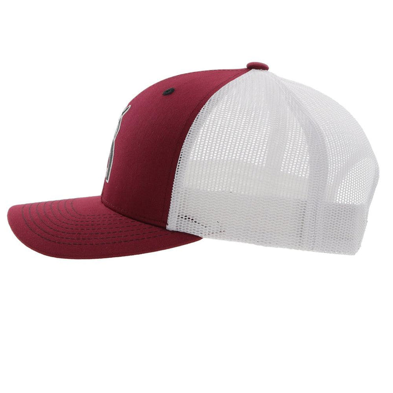 "Punchy" Hat, Maroon/White