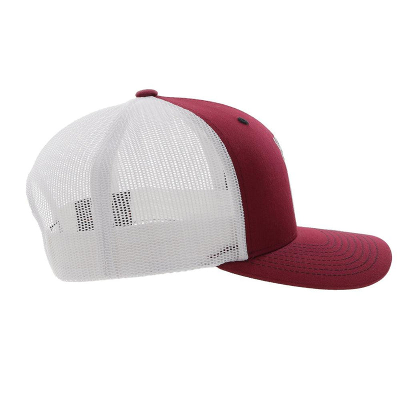 "Punchy" Hat, Maroon/White