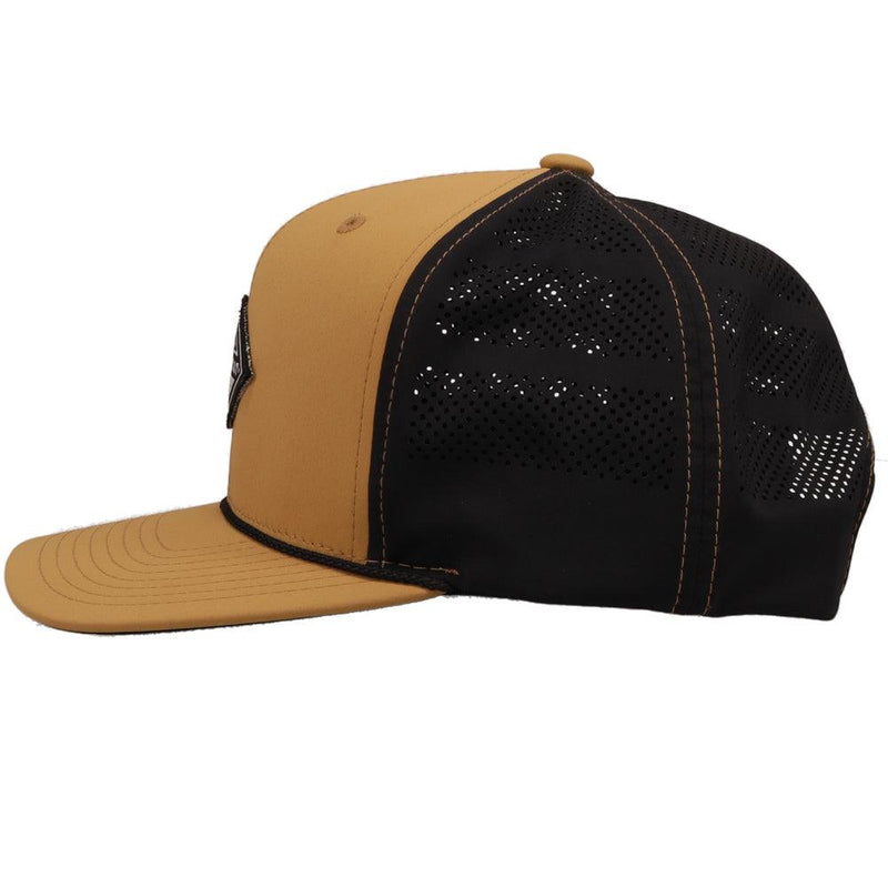 "Graphite" Tan/Black w/black & White Diamond Patch Hat