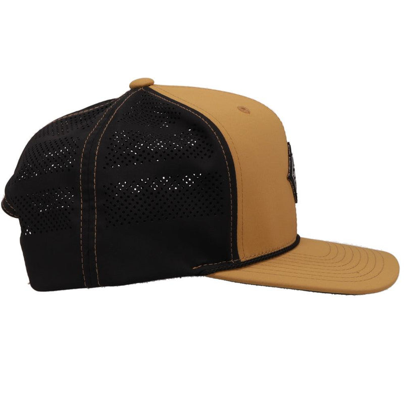 "Graphite" Tan/Black w/black & White Diamond Patch Hat