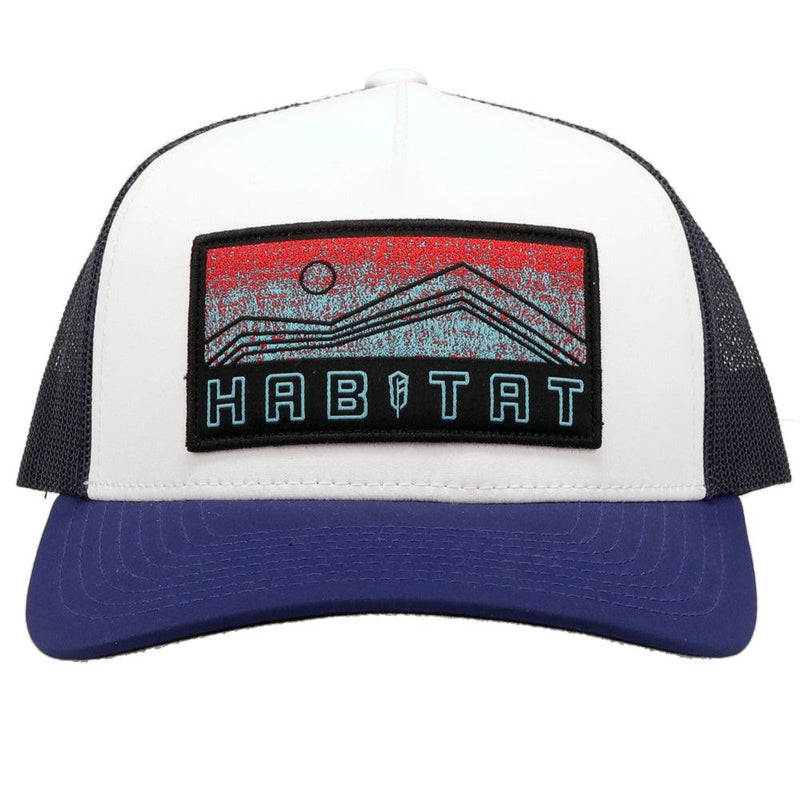 "Habitat" White / Navy Hat