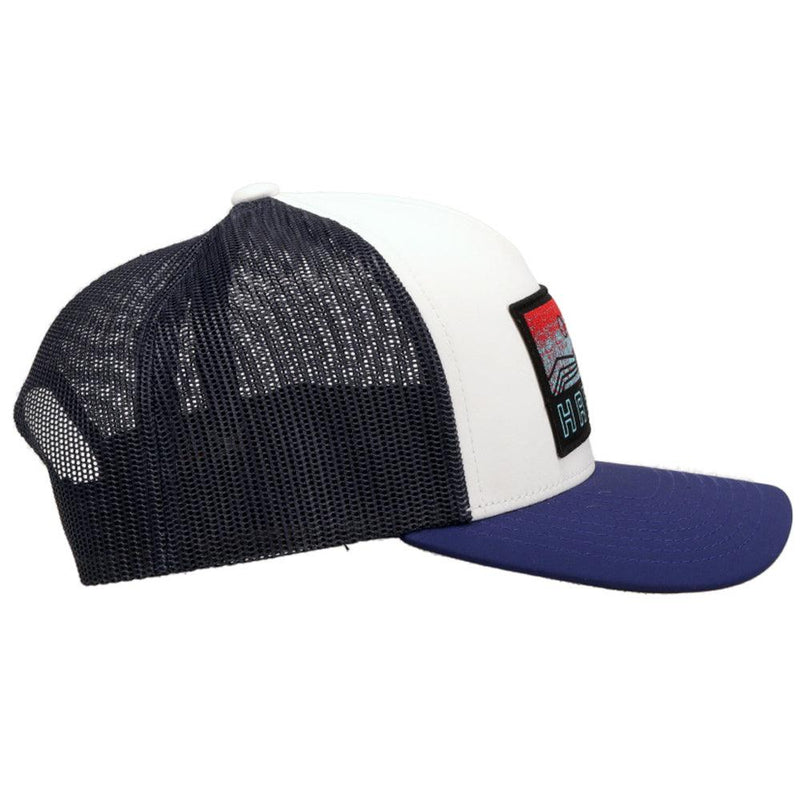 "Habitat" White / Navy Hat