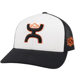 "Oklahoma State" Hat, White/Black