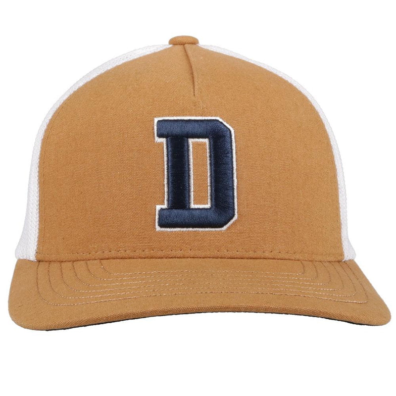 "Dallas Cowboys" Hat Tan/White Flexfit w/ D Logo (Navy /White)