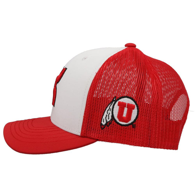 University of Utah Hat White/Red w/Hooey Logo (Red/Black)