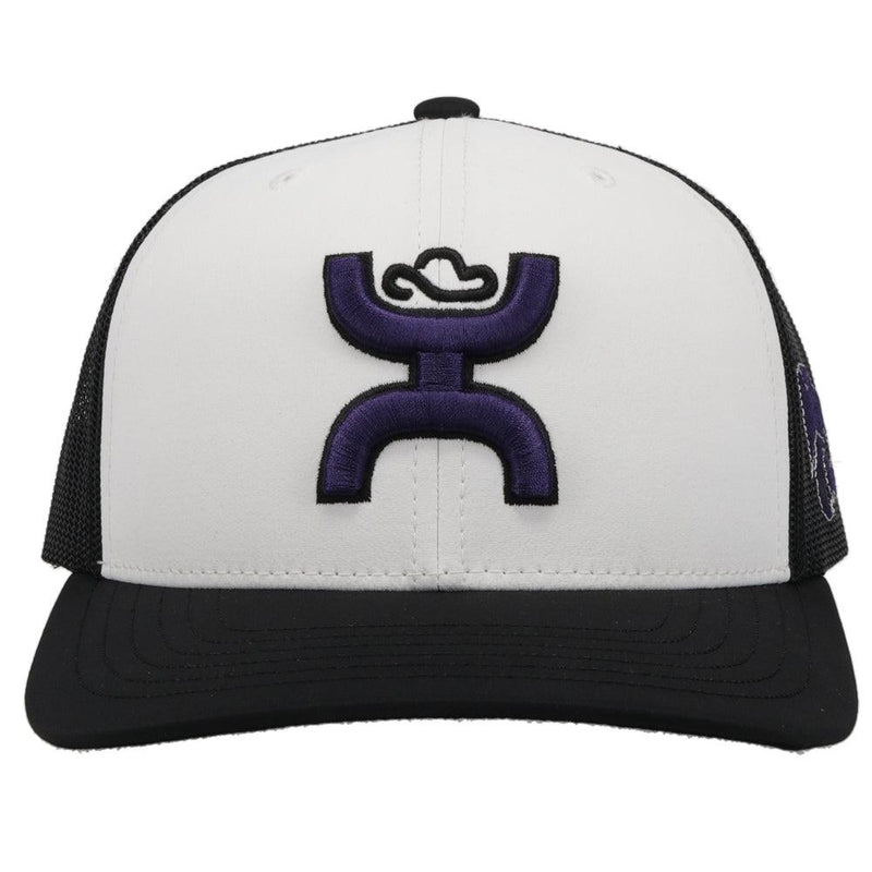 Kansas State University Hat White/Black w/Hooey Logo (Black/Purple)