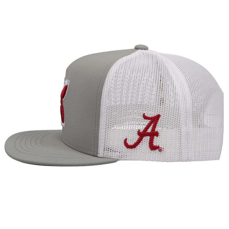 University of Alabama Hat Grey/White w/Hooey Logo (Crimson/White)