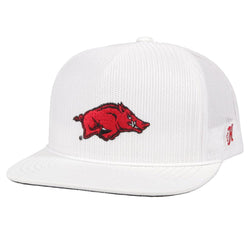 University of Arkansas White w/Razorback Logo (Red/Black) Hat