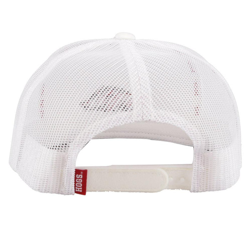 University of Arkansas White w/Razorback Logo (Red/Black) Hat