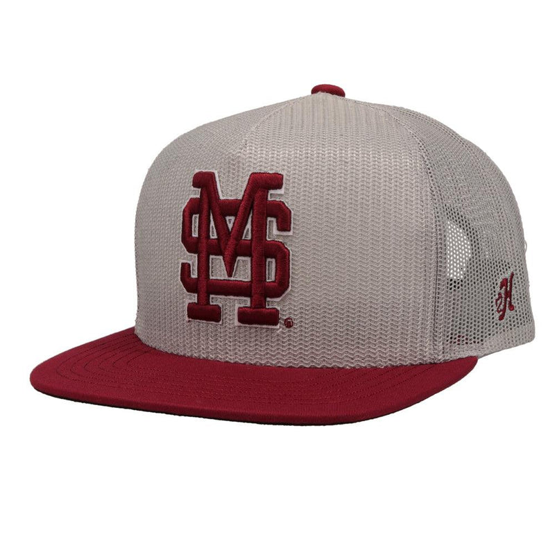 Mississippi State Grey w/Mississippi State Logo (Maroon) Hat