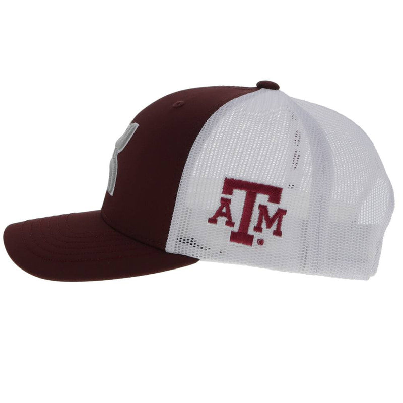 Texas A&M Hat Maroon/White w/Grey & White Hooey Logo