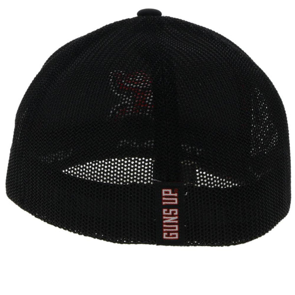 Texas Tech University Flexfit Hat Black/White w/ Red & White Hooey Logo