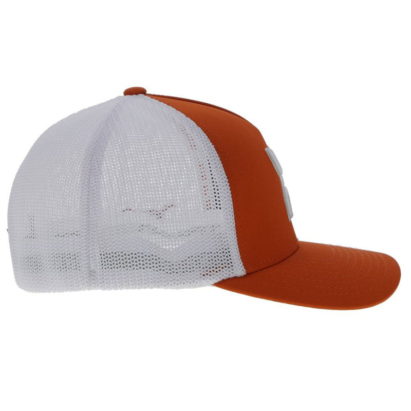 "University Of Texas" Flexfit Hat Orange/White w/White & Grey Hooey Logo Hat