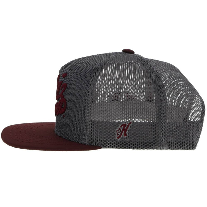 "University of Montana" Grey w/ Maroon Griz Logo Hat