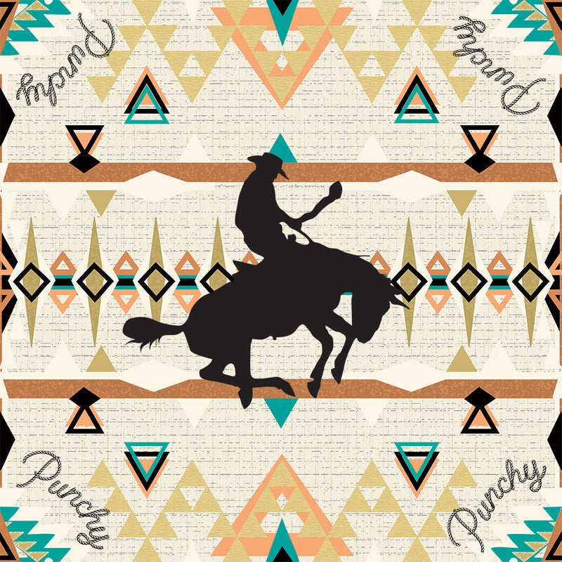 "Punchy Desert Fire" Cream/Aztec Satin Wild Rag