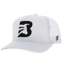 "BFO" White Hat w/Black "B" Logo