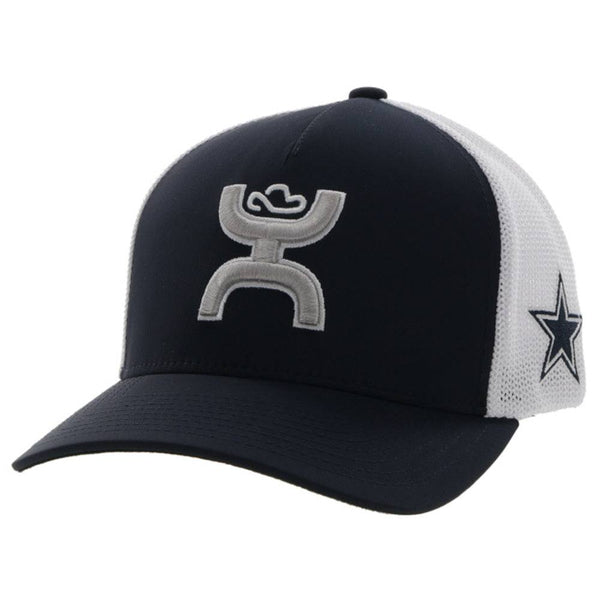 "Hooey Dallas" Flexfit Hat Blue/White w/ Grey & White Hooey Logo