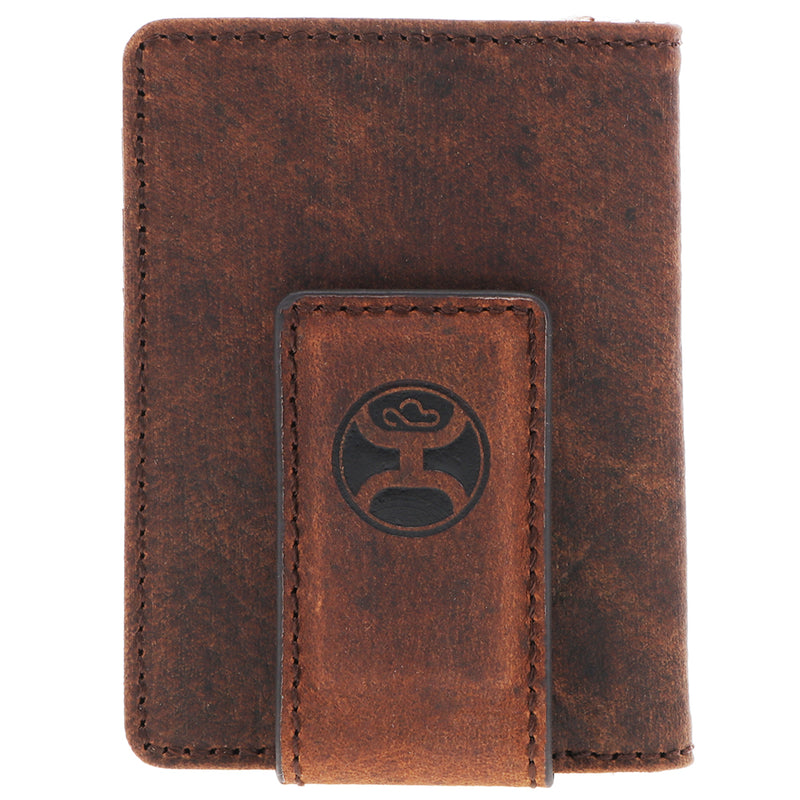 "Cash" Bifold Money Clip Tan w/Turquoise Inlay