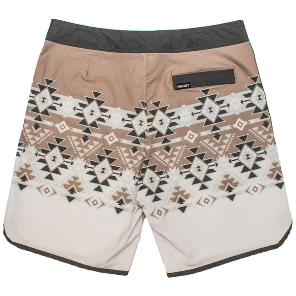 "Shaka" Brown/Cream w/Aztec Pattern Board Shorts