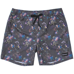 Youth "Bigwake" Black w/Space Cowboy Pattern Board Shorts