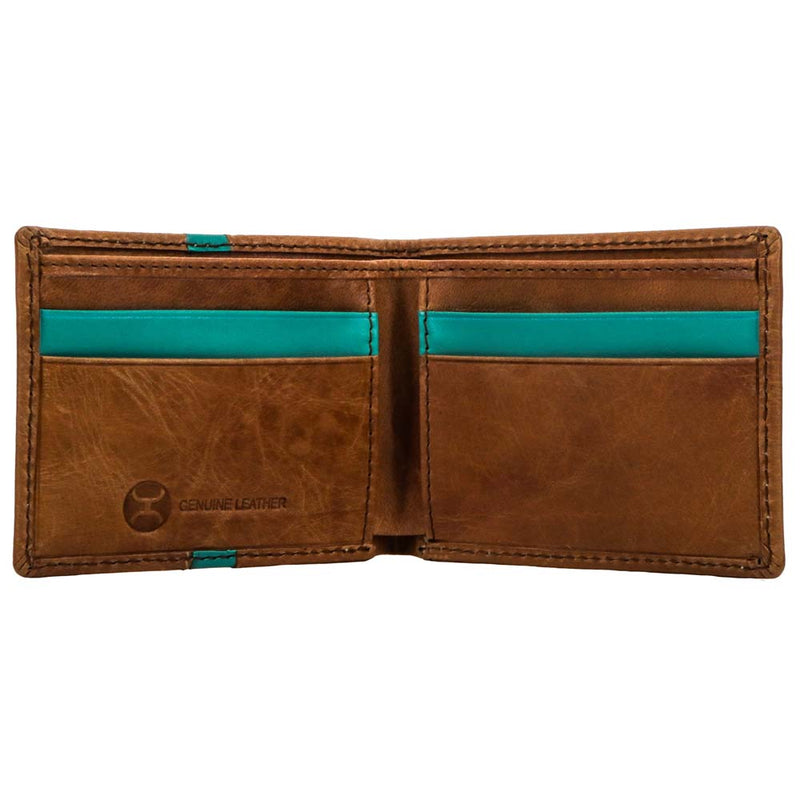 "Tonkawa" Bifold Tan w/Turquoise Aztec