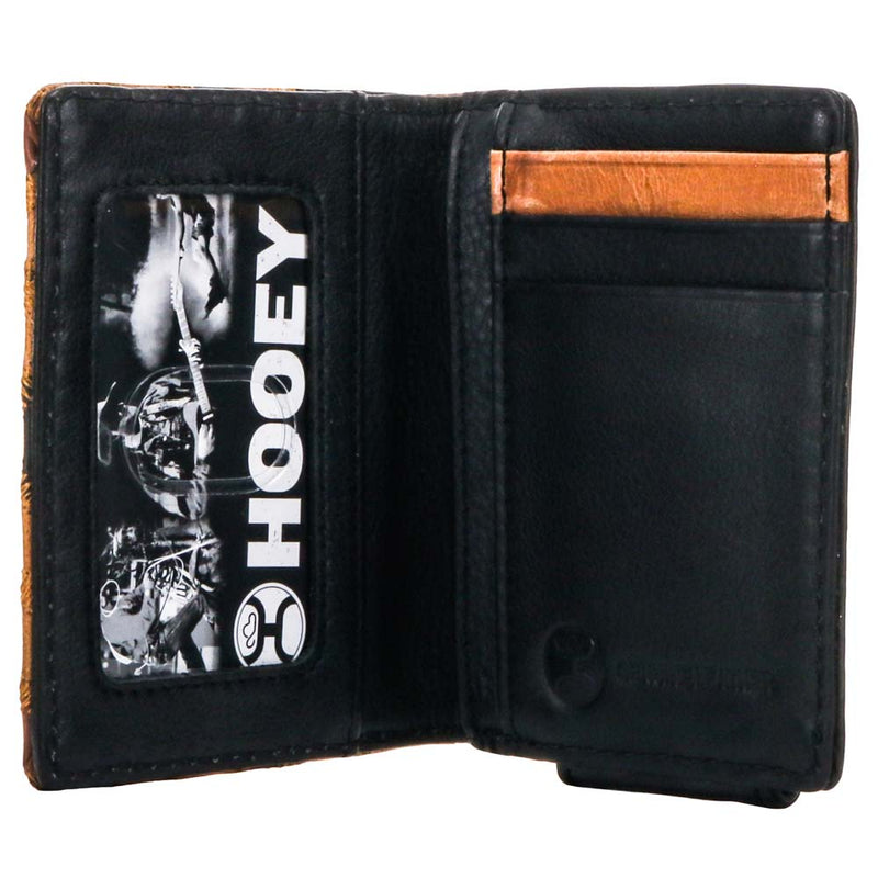 "Montezuma" Hooey Bifold Money Clip Brown/Black w/ Patchwork