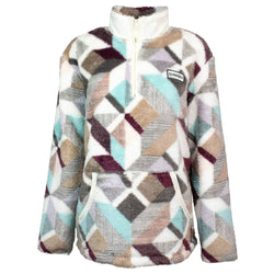 Youth "Girls Fleece Pullover" Cream/Print