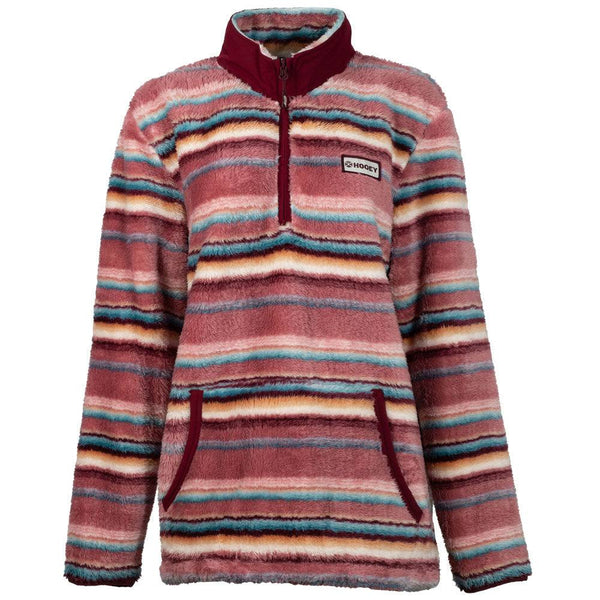 Youth "Girls Fleece Pullover" Pink/Stripe