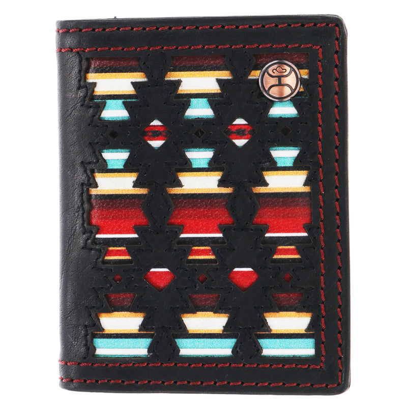 "Sunizona Knockout" Bifold Money Clip Black w/Serape Print