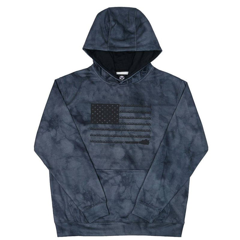 youth liberty roper black marble hoody with black flag and hood lining