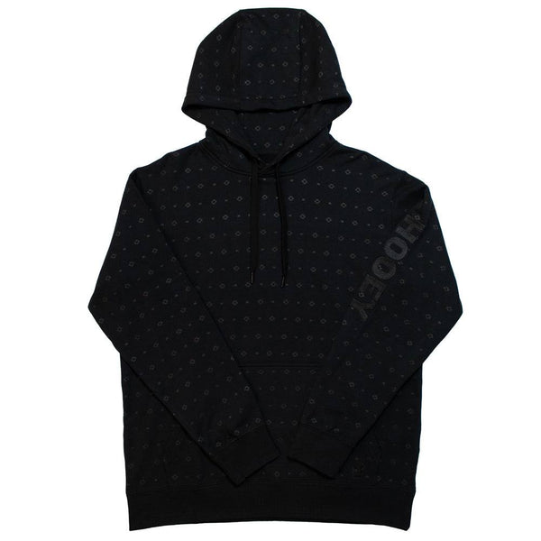 Mesa black hoody with micro grey aztec pattern