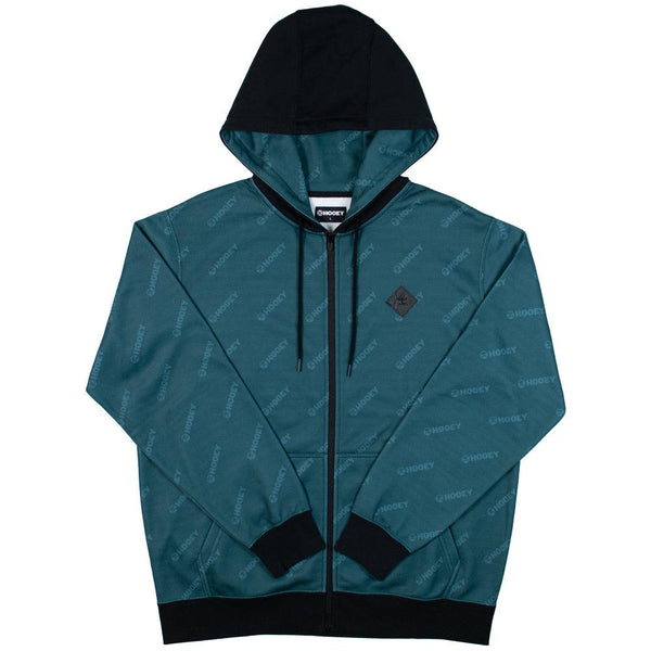 Butte teal with Hooey logo full zip hoody