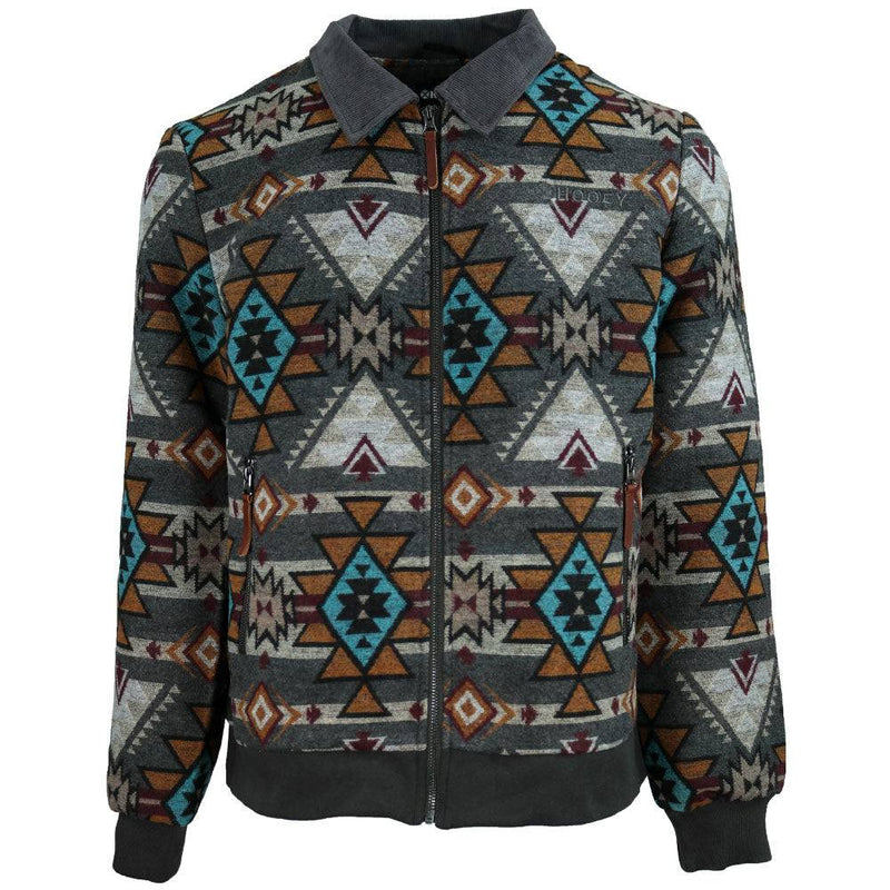 "Presidio" Hooey Bomber Jacket Tan/Brown Aztec Pattern